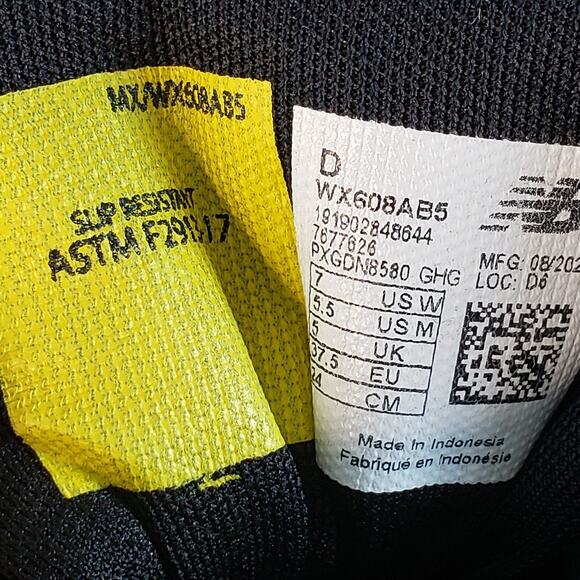 New Balance 608 V5 Sneaker Womens 7 Black Cross Trainer Slip Resistant Workwear - Picture 6 of 7